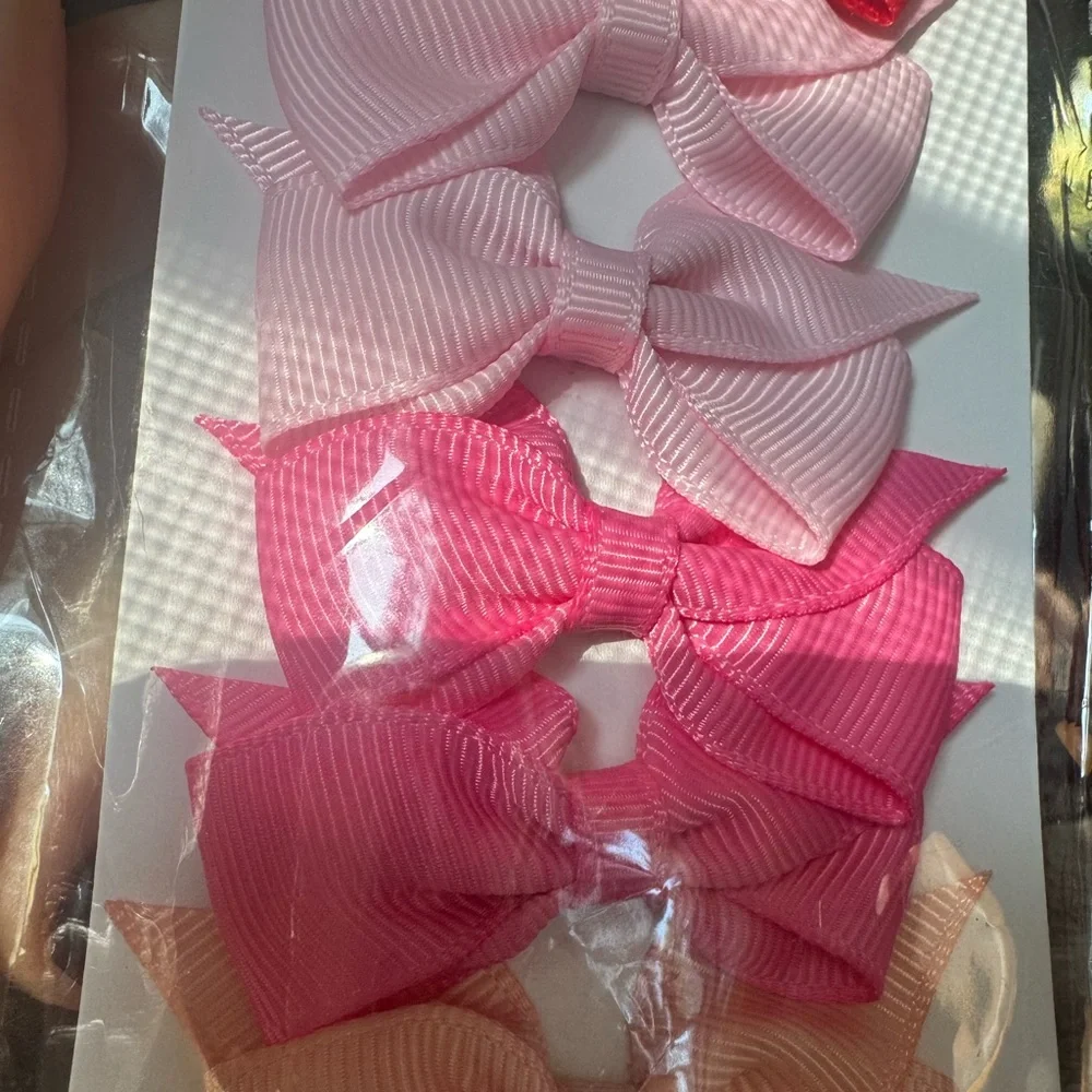 10 Colorful Bow Hair Clips Set for Kids , great gift
